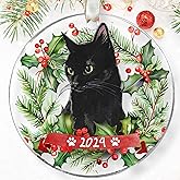 Cat Christmas Ornament - Black Cat Christmas, Kitten Ornaments for Christmas Tree - Black Cat Christmas Ornament - Xmas Cat G