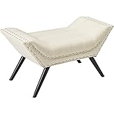 Christopher Knight Home Rosalynn Tufted Fabric Ottoman / Bench, Almond