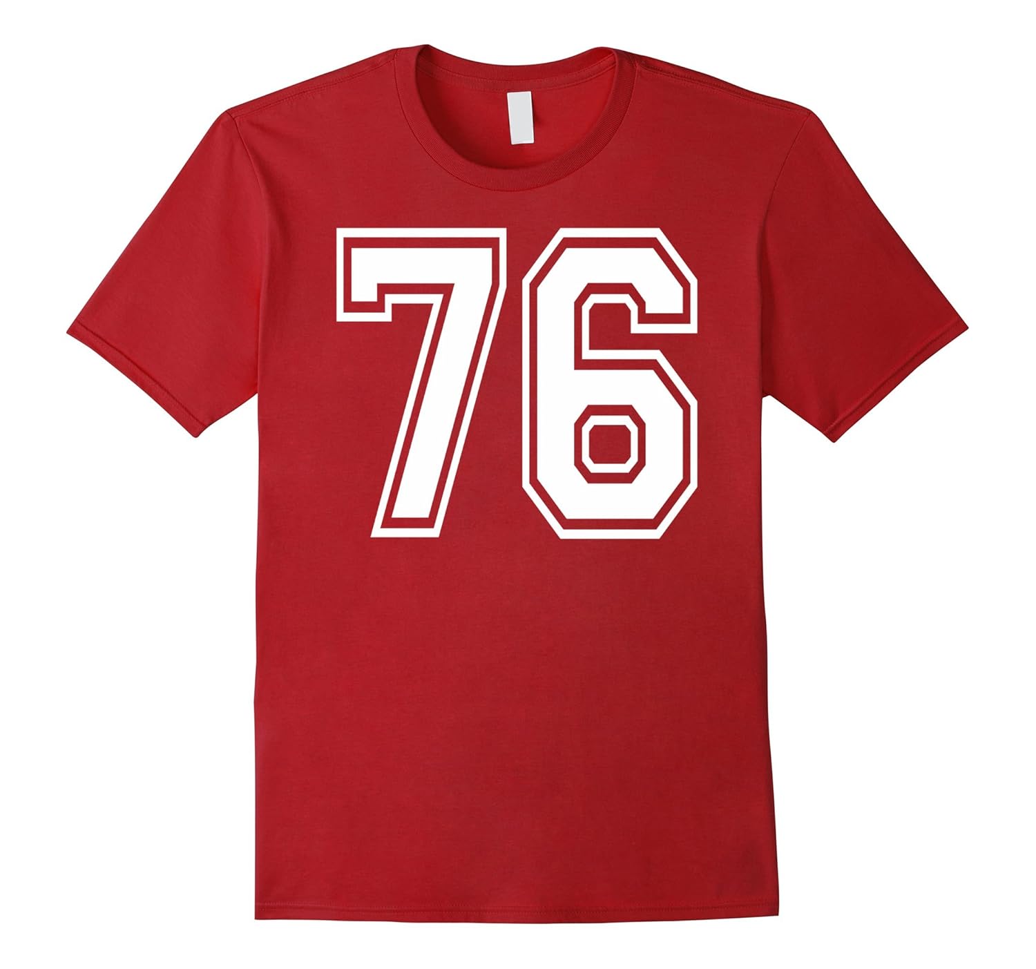 #76 Numbered College Sports Team T-Shirts white front & back-FL