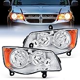 Nilight Headlight Assembly for 2011 2012 2013 2014 2015 2016 2017 2018 2019 Dodge Grand Caravan 2008-2016 Chrysler Town & Cou