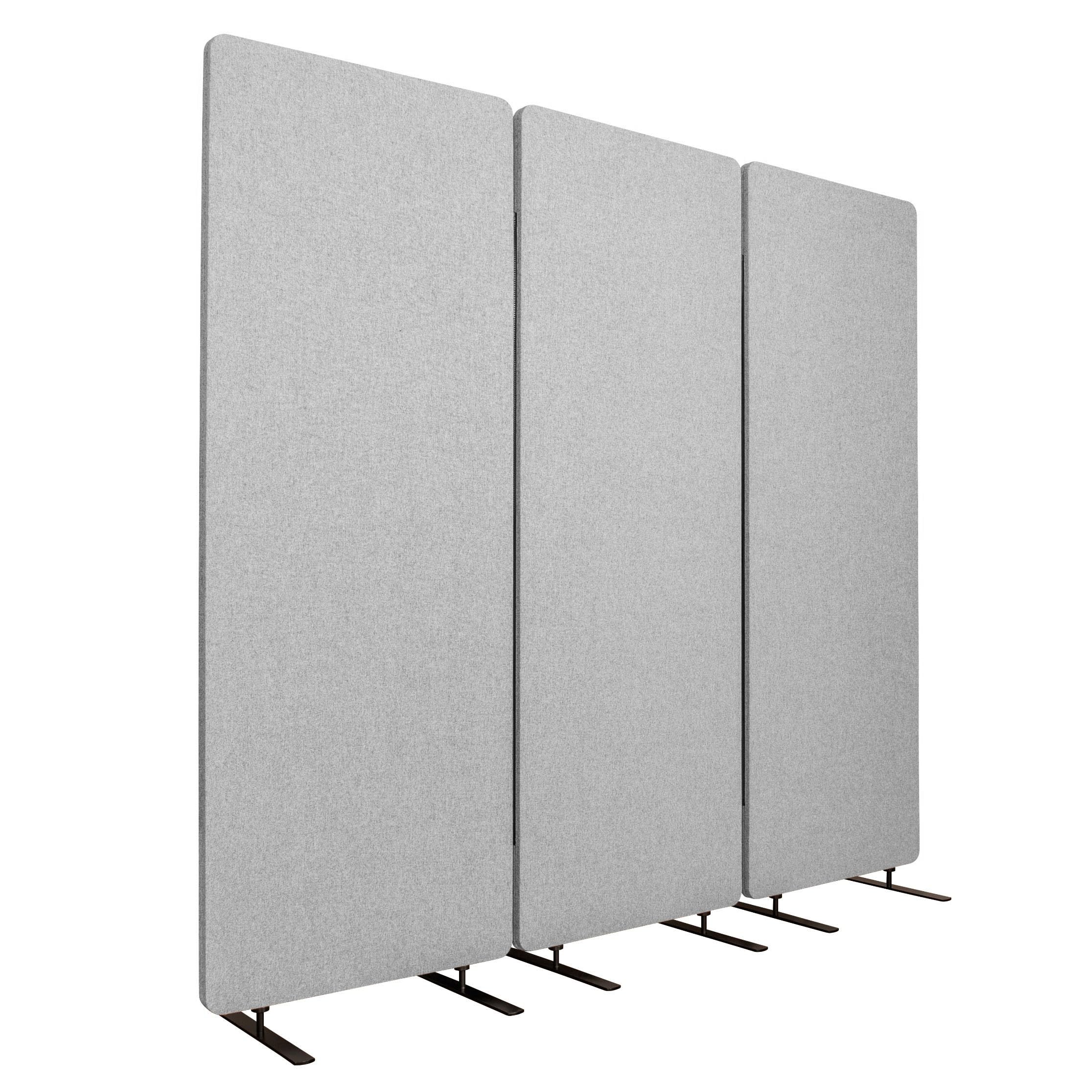 Photo 1 of Stand Up Desk Store ReFocus Freestanding Noise Reducing Acoustic Room Wall Divider Office Partition (Cool Grey, 72" x 66", Zippered 3-Pack)