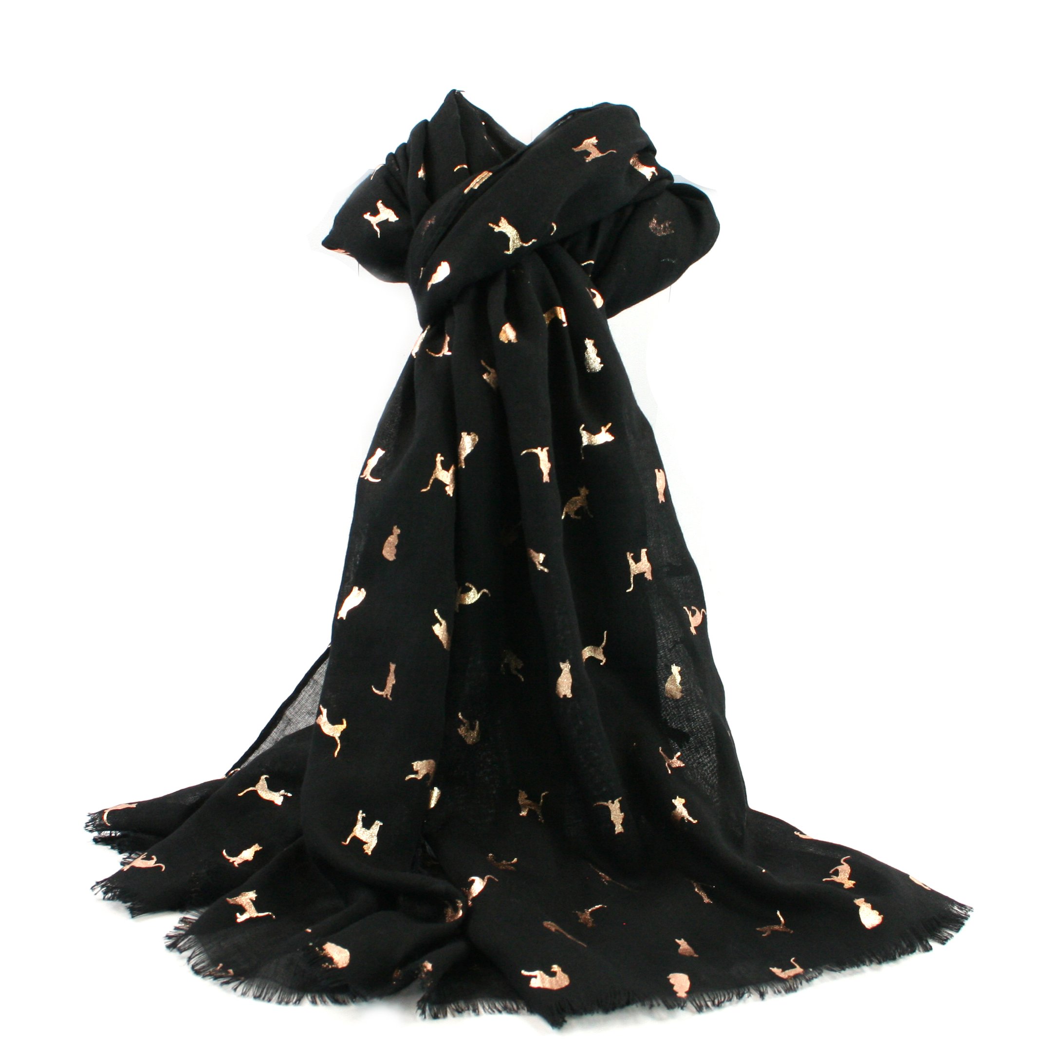 Cat Scarf - Black and Rose Gold