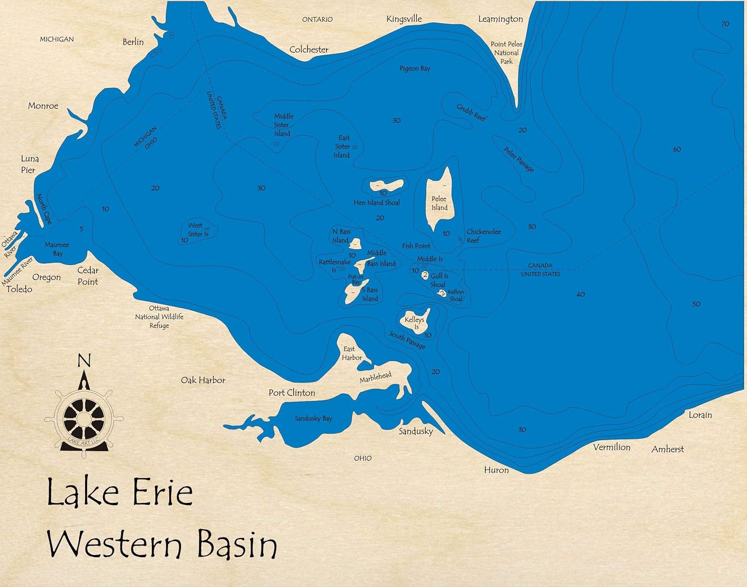 Lake Erie Topographic Map - Map Of Western Hemisphere