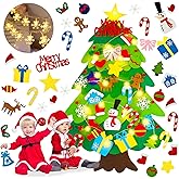 Felt Christmas Tree for Toddlers - 3.3 FT Felt Christmas Tree for Kids Wall with Snowflake Lights + 32 Ornaments, DIY Felt Tr