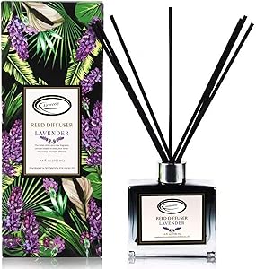 Airbreezy Fragrances Reed Diffuser Set with Sticks, Lavender Scent Incense Oil, Essential Oil Air Freshener for Home, Office, Gym, and Room Diffuser, 3.4 fl. oz