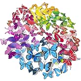 SmartWallStation 84 x PCS 3D Colorful Butterfly Wall Stickers DIY Art Decor Crafts for Party Cosplay Wedding Offices Bedroom 