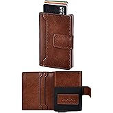 GaoKosc Credit Card Holder with RFID Blocking,Pop Up Cards Slim Leather Wallet,Bifold Pocket Wallet with Banknote Slot and ID