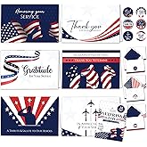 Decorably Special Season Cards with Envelopes & Stickers - 24 Pack Veterans Day Cards, Printed Message Inside Thank You for Y