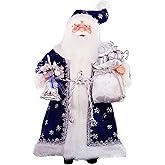 Windy Hill Collection 16" Inch Standing Royal Blue Santa Claus Christmas Figurine Figure Decoration 416110