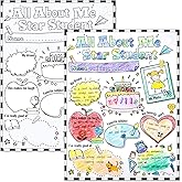 40 Packs All About Me Posters, Star Student of the Week School Poster for Self-Introduction,Elementary Kindergarten Preschool