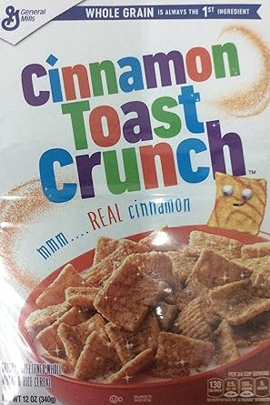 Amazon Com Cinnamon Toast Crunch Cereal 12 Ounce Pack Of 2 Crispy Sweetened Whole Wheat Rice Cereal With Real Cinnamon