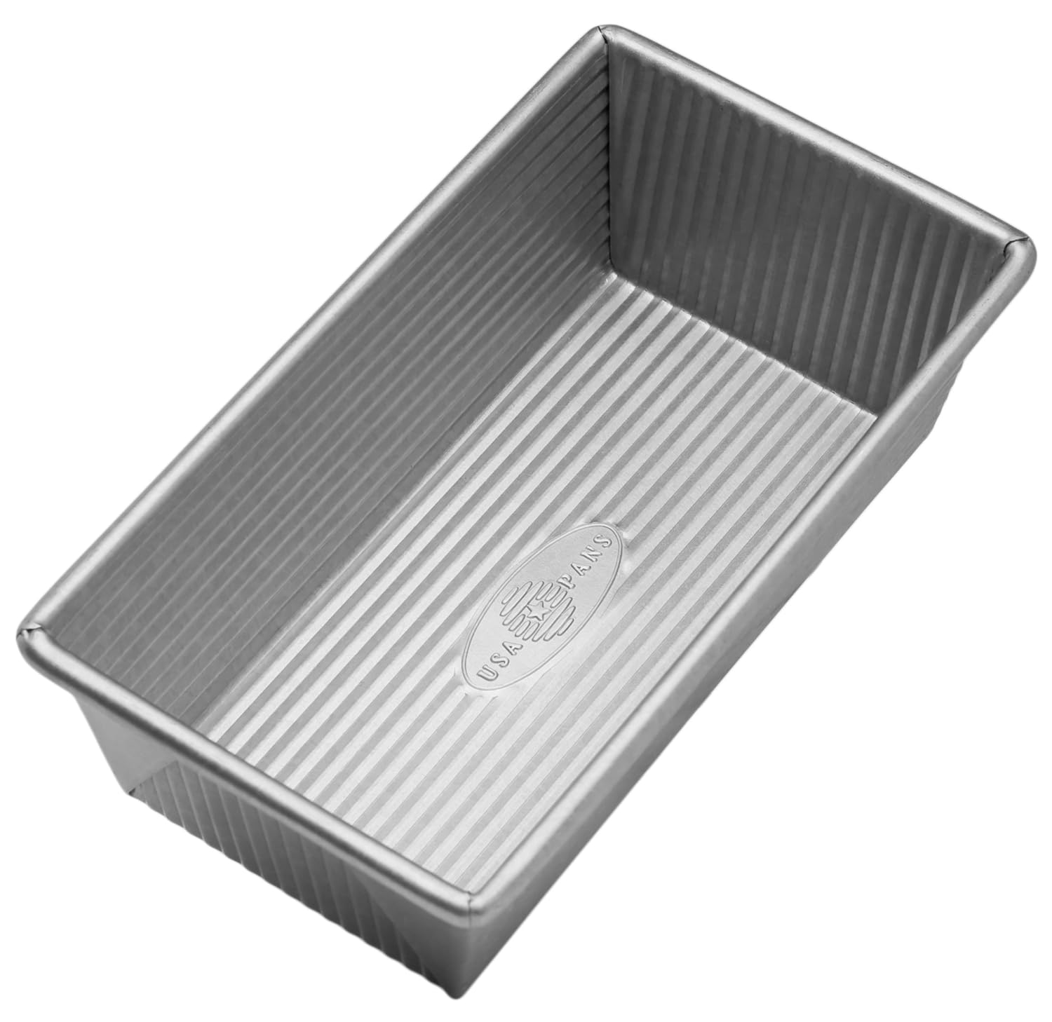 USA Pan Bakeware Aluminized Steel Loaf Pan 1140LF 8.5 x 4.5 x 3 Inch Small, Silver