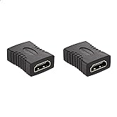 Amazon Basics HDMI Female to Female Coupler Adapter (2 Pack), 29 x 22mm, Black