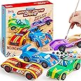 Klever Kits 4 DIY Wooden Race Cars-Build & Paint Your Own Wood Craft Kit, 4 Race Cars Toy, Easy to Assemble Arts Crafts Kit, 