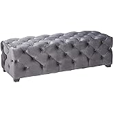 Christopher Knight Home Piper Velvet Ottoman, Grey