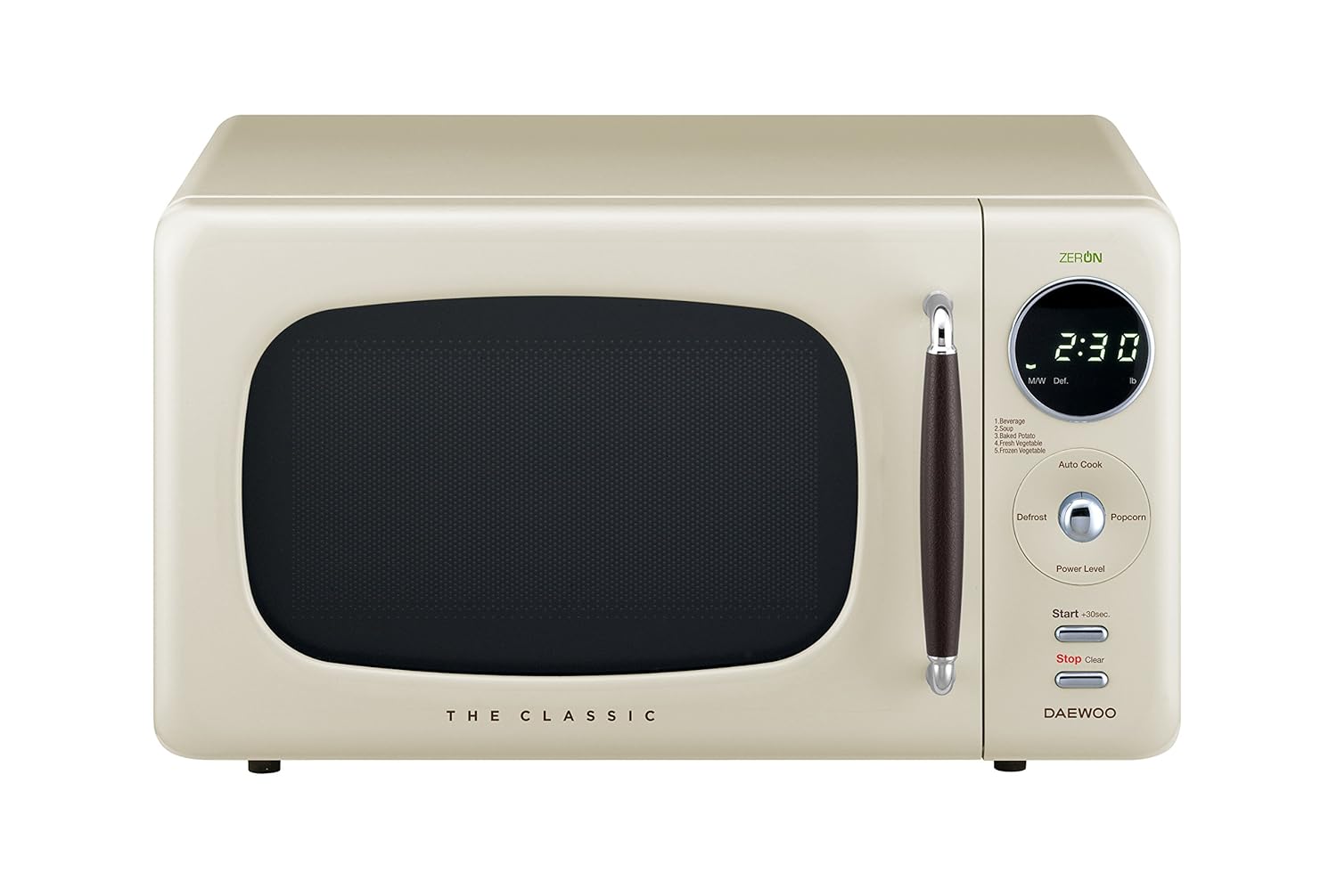 Daewoo KOR07R3ZEC 0.7 cu. ft 700W Retro Countertop Microwave Oven, Cream