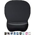 MROCO Ergonomic Mouse Pad with Gel Wrist Rest, Comfortable Mousepad with Smooth Wrist Support Surface and Non-Slip PU Base fo