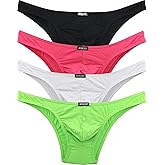 iKingsky Men's Mid Coverage Back Briefs Sexy Low Rise Brazilian Back Bikini Underwear