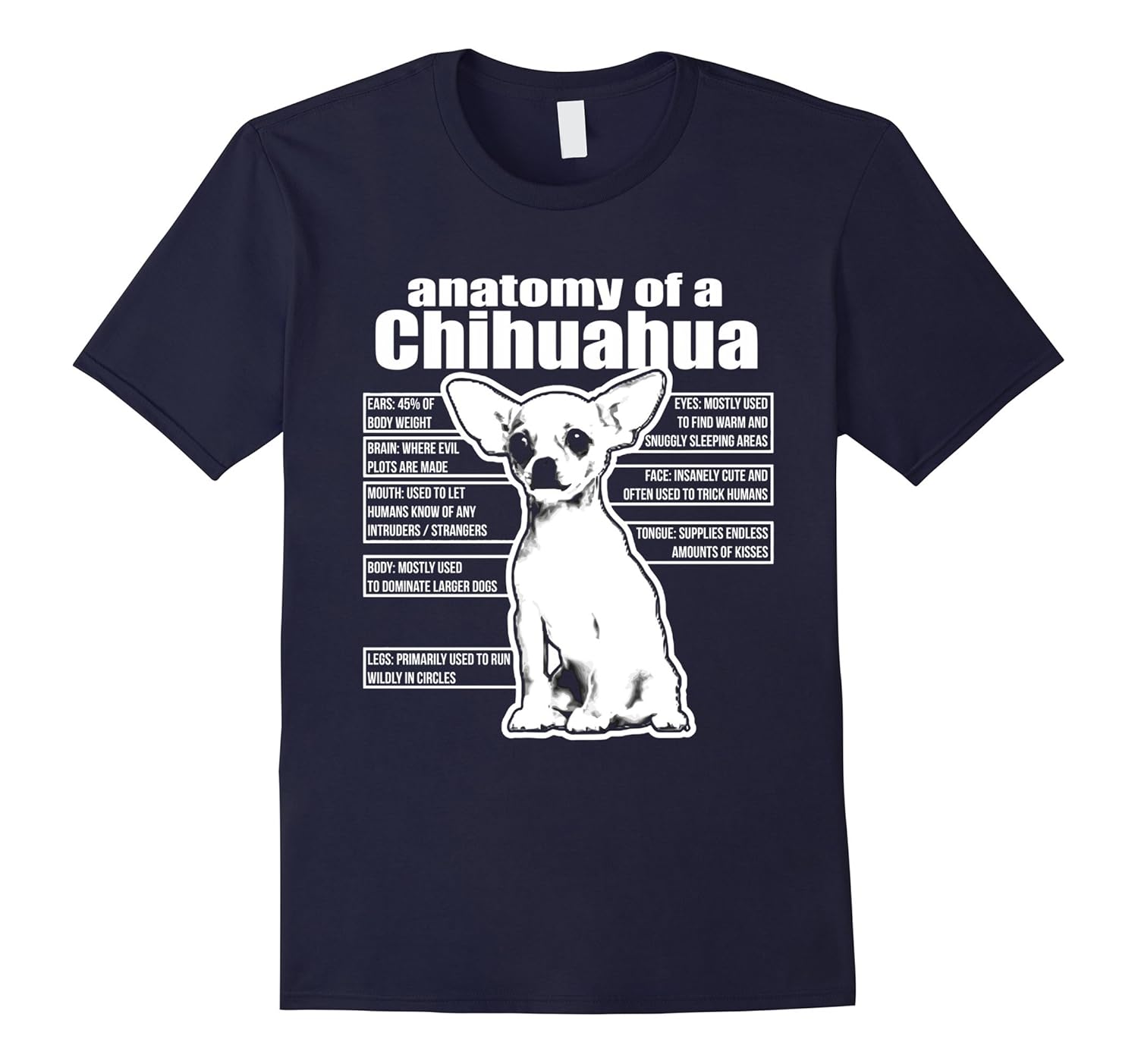 ANATOMY OF A CHIHUAHUA T-SHIRTS  FUNNY CHIHUAHUA SHIRTS-Art