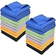 Eco-Fused Microfiber Cleaning Cloth - 12x12 Inch Microfiber Cloth - Pack of 20 Large Cleaning Cloths - Microfiber Cleaning Cl