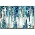 Blue And Gold Wall Decor Set Abstract Canvas Wall Art Decor Colorful Oil Painting Artwork Picture For Bedroom Living Room Bat