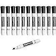 Amazon Basics Dry Erase Markers For Whiteboards, Chisel Tip, Low-Odor, Black, Pack of 12