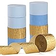 Light-Dusty Blue Gold Party-Decorations Streamers - 9 Rolls Birthday Baby Bridal Shower Wedding Crepe Tissue Paper Streamer B