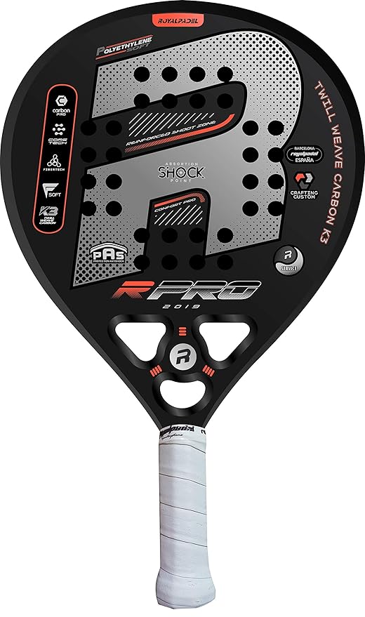 Royal Padel RPRO 2019 - Pala de pádel Gama competición con golpeo Dulce, Mucho Control, Potencia y Resistencia.