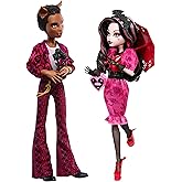 Monster High Howliday Love Edition Dolls, Draculaura & Clawd Wolf Collector Two-Pack with Valentine's Accessories & Displayab