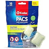 O-Cedar PACS Hard Floor Cleaner, Crisp Citrus Scent 10 Count (1-Pack) | Made with Naturally-Derived Ingredients | Safe to Use