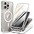 TIESZEN Magnetic for iPhone 15 Pro Max Case, [Dustproof Design] Compatible with MagSafe, Built-in 9H Tempered Glass Screen Pr