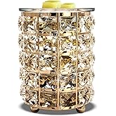 Wrought Iron Crystal Wax Melt Warmer Electric Oil Burner Wax Melt for Home, Kitchen, Living Room, Bedroom, SPA(Golden)