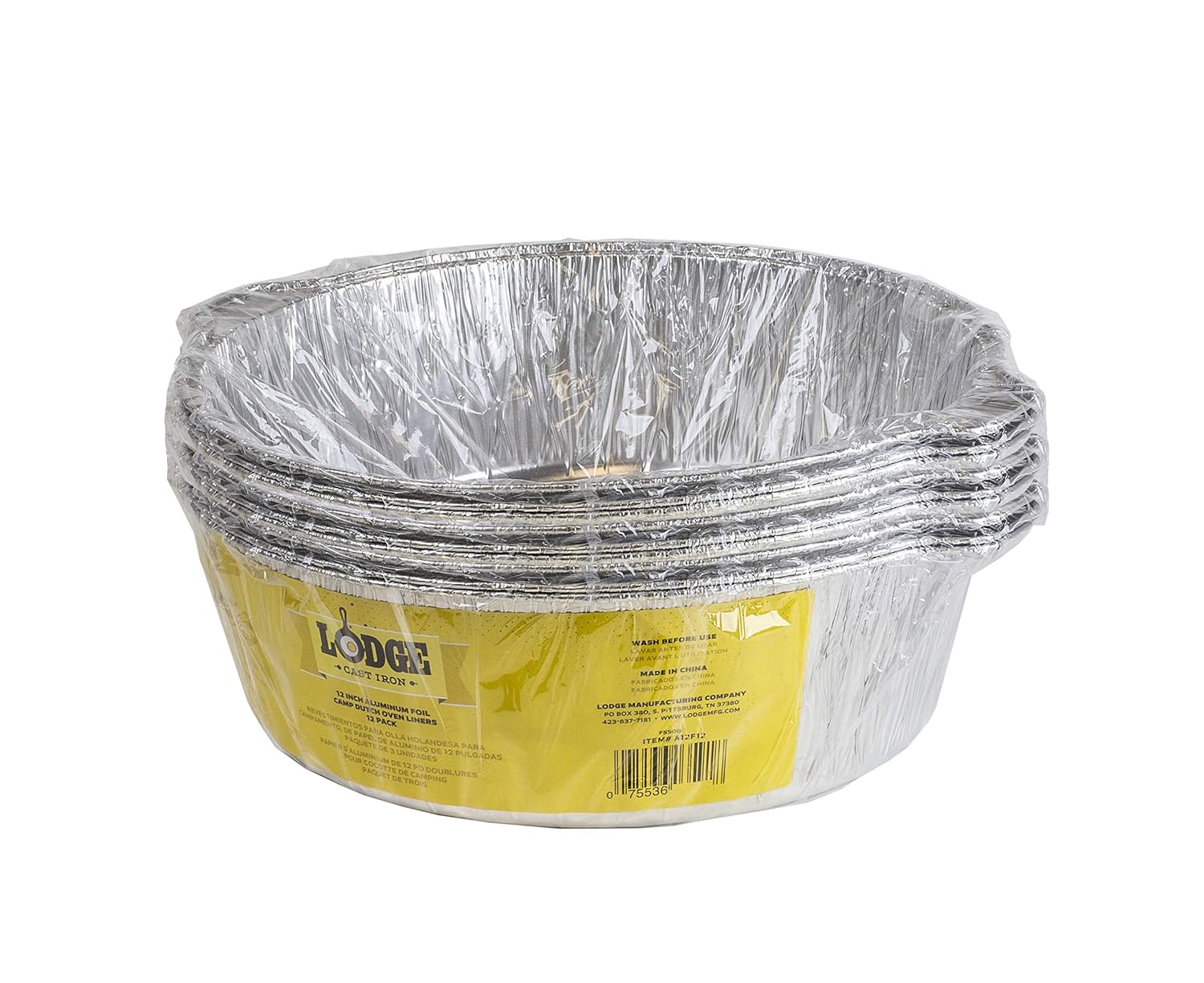 Lodge A12F12 12-Inch Aluminum Foil Dutch Oven Liners Pack, Silver