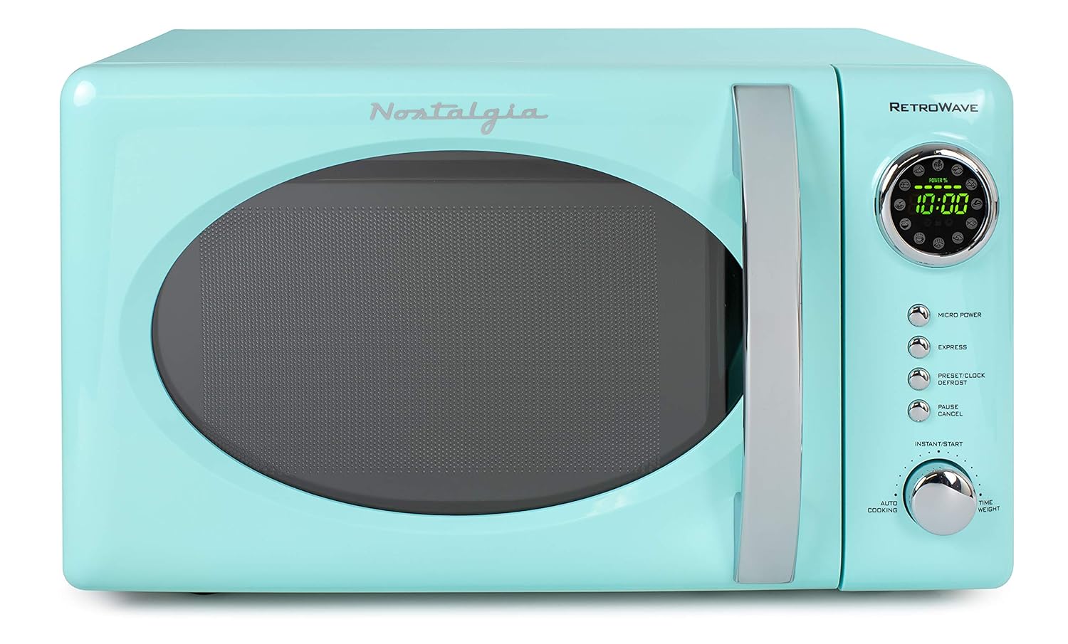 Nostalgia RMO7AQ Retro 0.7 Cubic Foot 700-Watt Countertop Microwave Oven, Aqua