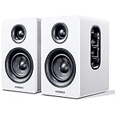 Sanyun SW208 3" Active Bluetooth 5.0 Bookshelf Speakers – 60W Carbon Fiber Speaker Unit - Built-in 24bit DAC - Dynamic 3D Sur