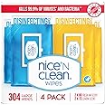 Nice 'N Clean Disinfecting Surface Wipes 304ct | Cleans & Disinfects Home & Kitchen Surfaces | Fresh & Lemon Scent