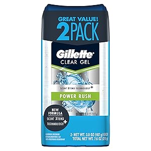 Gillette Sport High Performance Antiperspirant / Deodorant Power Rush Clear Gel, 3.8 Ounce (Twin Pack)Packaging may Vary