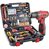 Tool Kits with Drill for All Purpose,Tool Box with Tools for Home Office Repair,16.8V Power Cordless Drill with Battery Charg