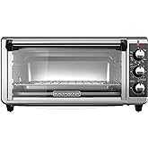 BLACK+DECKER 8-Slice Extra Wide Convection Toaster Oven, Fits 9"x13" Oven Pans and 12" Pizza, Bake, Toast, Broil, and Keep Wa