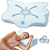 Anvo Cervical Pillow for Neck Pain Relief, Neck Pillows for Pain Relief Sleeping, Memory Foam for Back and Shoulder Pain, Erg