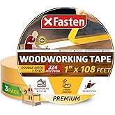 XFasten Double Sided Woodworking Tape, 1-Inch by 36-Yards, 3-Pack - Double Face Woodworker Turner's Tape for Wood Template, R