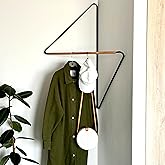 GoggaKi Corner Clothes Rack - Modern Minimalist Clothing Rack for Small Spaces with Wood Accents - Corner Hanger or Hanging G