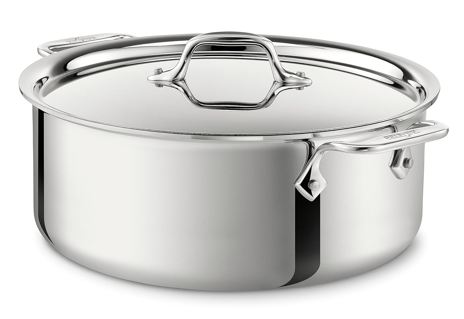 All-Clad 4506 Stainless Steel Tri-Ply Bonded Dishwasher Safe Stockpot with Lid / Cookware, 6-Quart, Silver