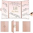 Crenics Rose Gold 18th Birthday Decorations, Creative 18th Birthday Guest Book Alternative, Large 18th Birthday Signature Boo