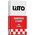 Listo 162 Marking Pencils Refill - RED, Box of 72, Grease Pencils/China Marking Pencils/Wax Pencils