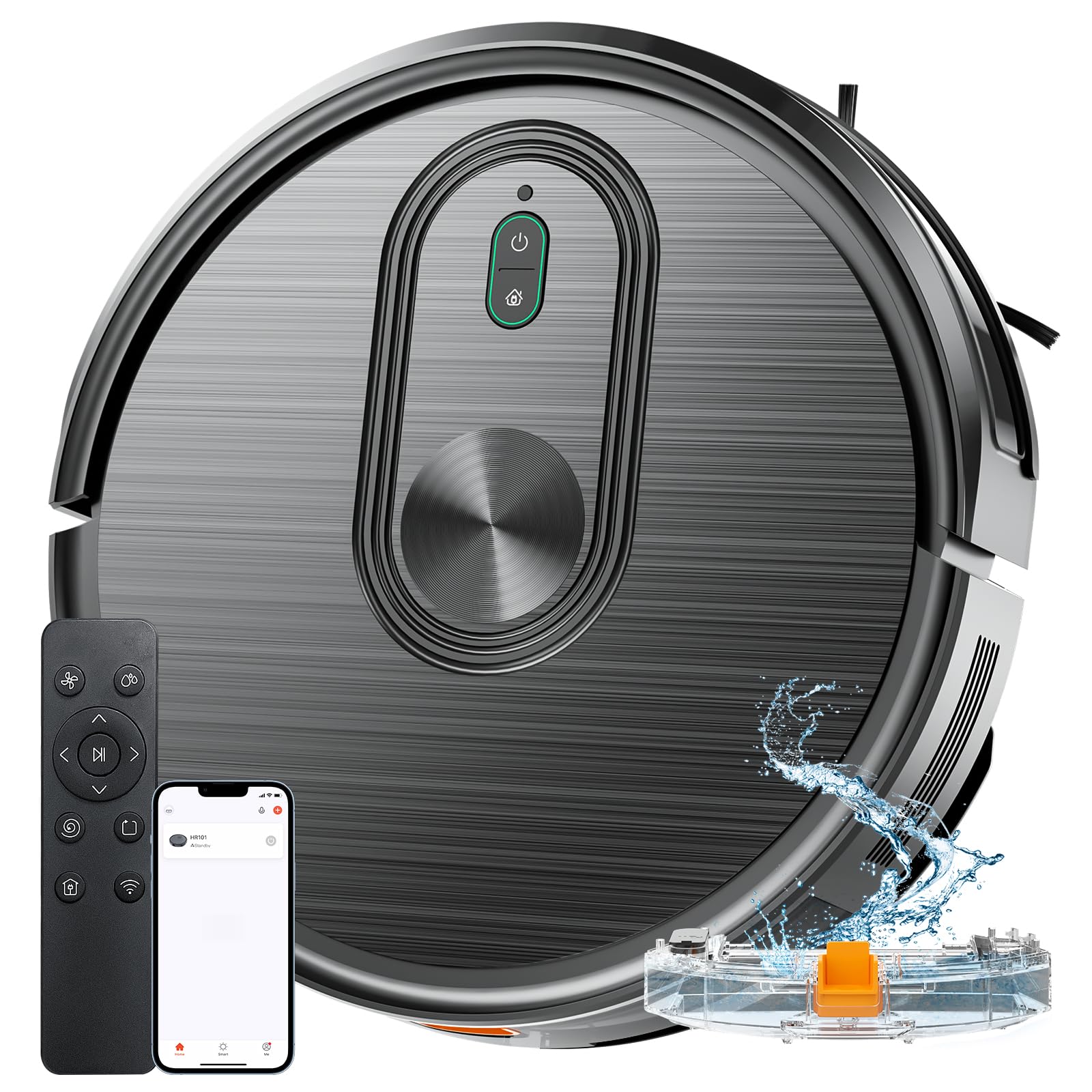 Photo 1 of Robot Vacuum and Mop Combo, 2 in 1 Mopping Robotic Vacuum with App/Bluetooth/Voice, Schedule, 3200Pa Max Suction, Slim Self-Charging Robot Vacuum Cleaner, Ideal for Pet Hair, Hard Floor, Carpet