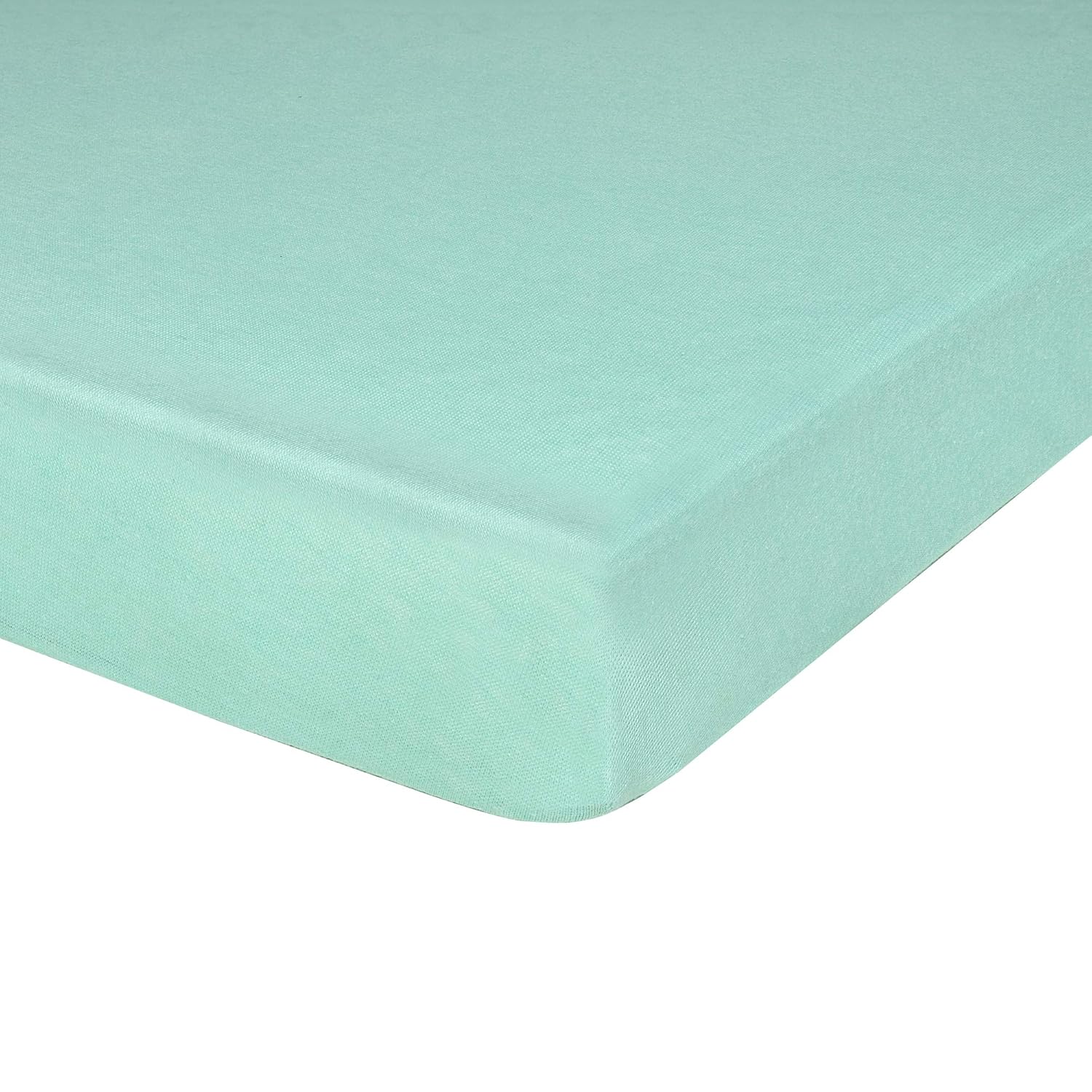 IDEAhome Jersey Knit Fitted Cot Sheet, Soft Material, Suitable for Twin Beds, Toddler Mattresses, Camping, RVs, Daycare Cots, Solid Colors, Great for Boys & Girls, 75" x 33", Mint, 1 Pack