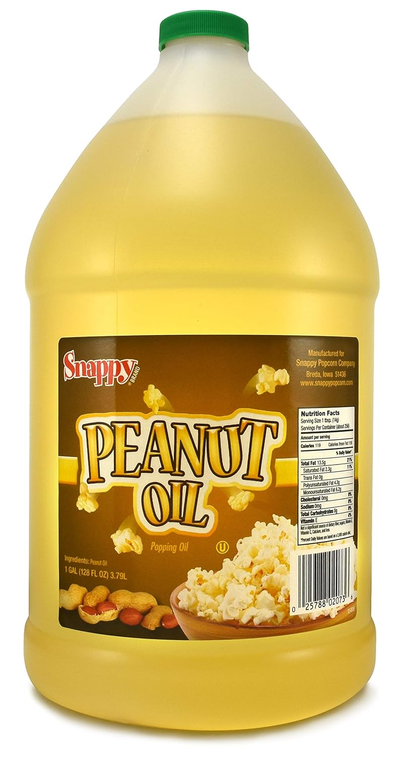 Snappy Popcorn 1 Gallon Snappy Pure Peanut Oil No Color Added, 128 Fl Oz