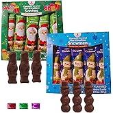 Chocolate Covered Marshmallows Santa Claus or Snowman Candy, Christmas Stocking Stuffers Gift Baskets Bags Snack Holiday Trea