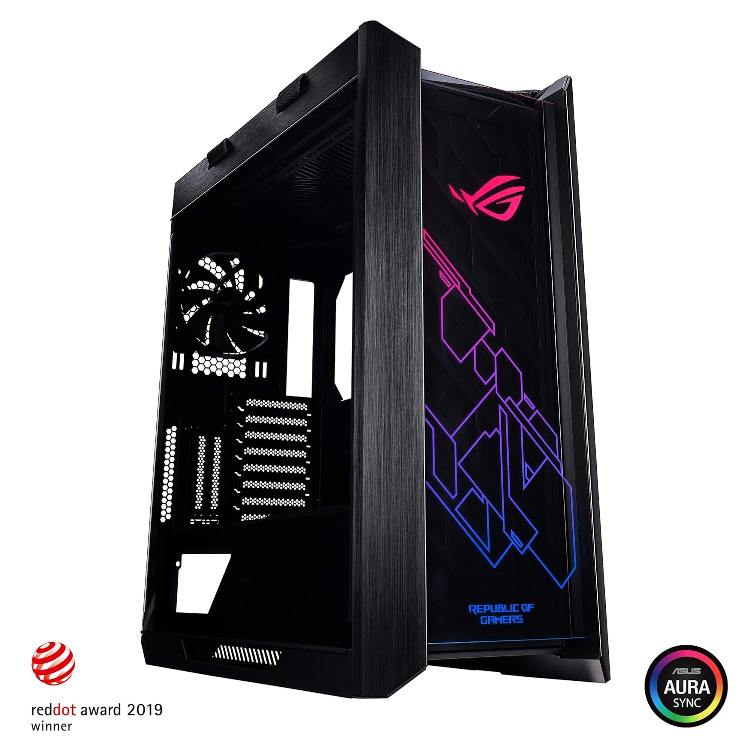 Asus ROG Strix Helios GX601 RGB Mid-Tower Computer Case for up to EATX Motherboards with USB 3.1 Front Panel, Smoked Tempered Glass, Brushed Aluminum and Steel Construction, and Four Case Fans